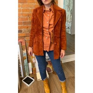 70’s Vintage Rust Suede Jacket, M